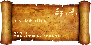 Szvitek Alex névjegykártya